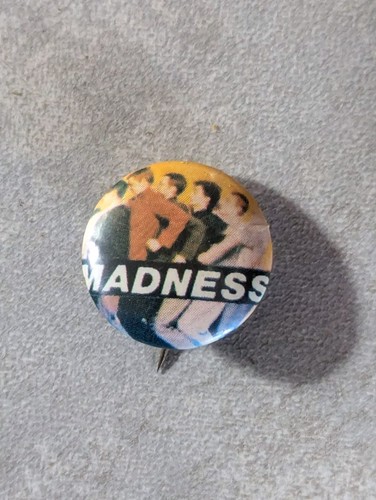 Vintage 80s madness pin badge - vintage,