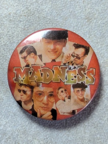 Vintage 80s madness pin badge - vintage,
